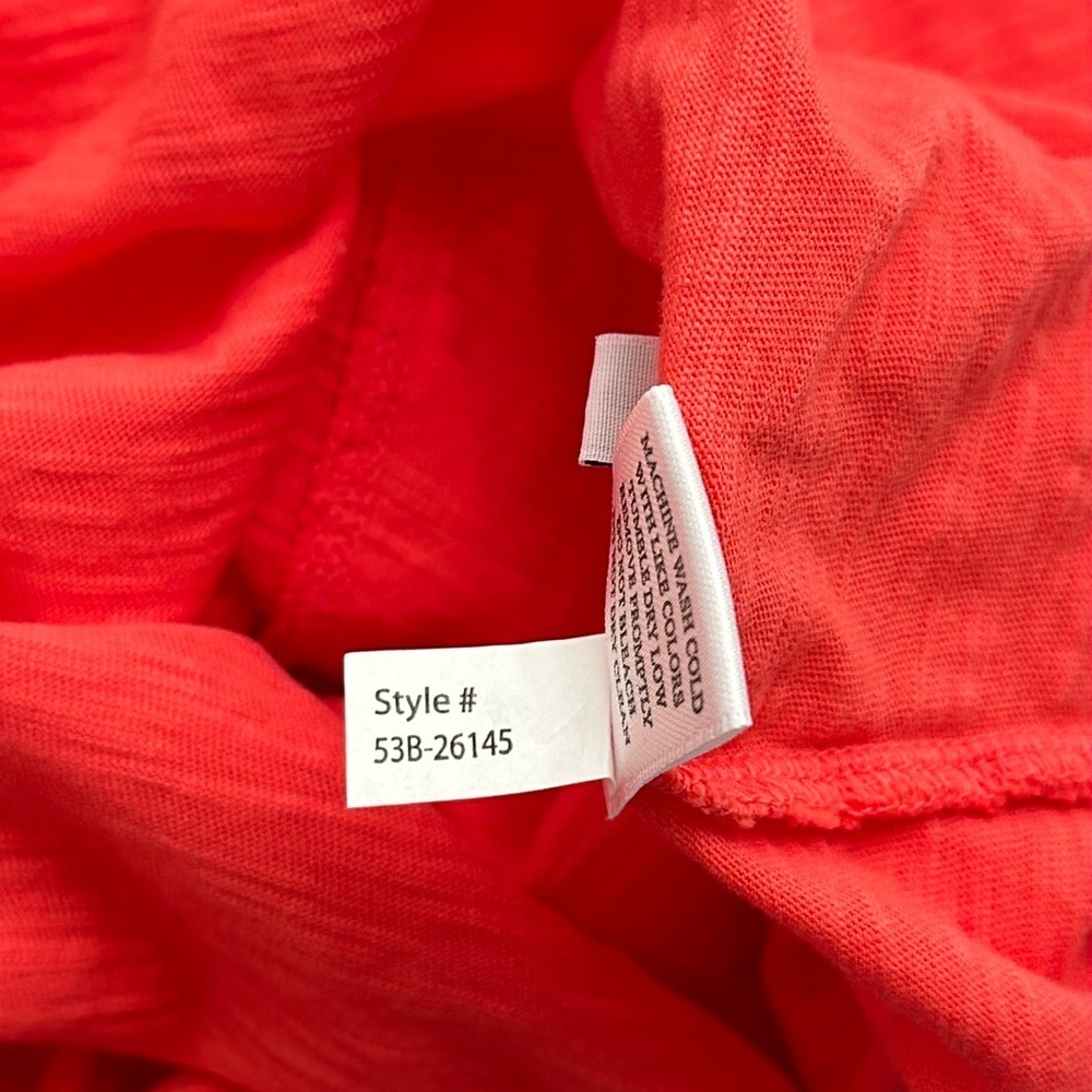 Bobi coral wide band v-neck slubbed casual short sleeve t-shirt dress - Picture 12 of 12